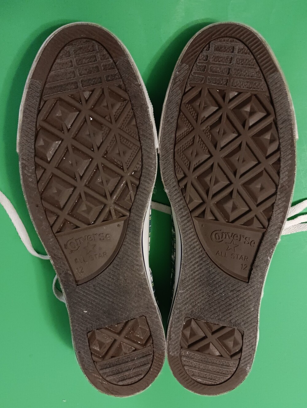 2008 Converse Green/White Plaid Low Top Shoes/Sneakers Preowned Men's Size 12 - Picture 9 of 13